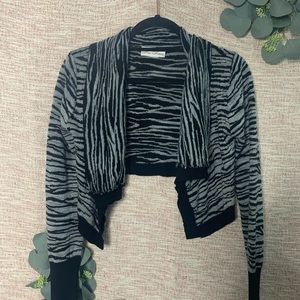 [Knit Avenue] Zebra Cropped Cardigan